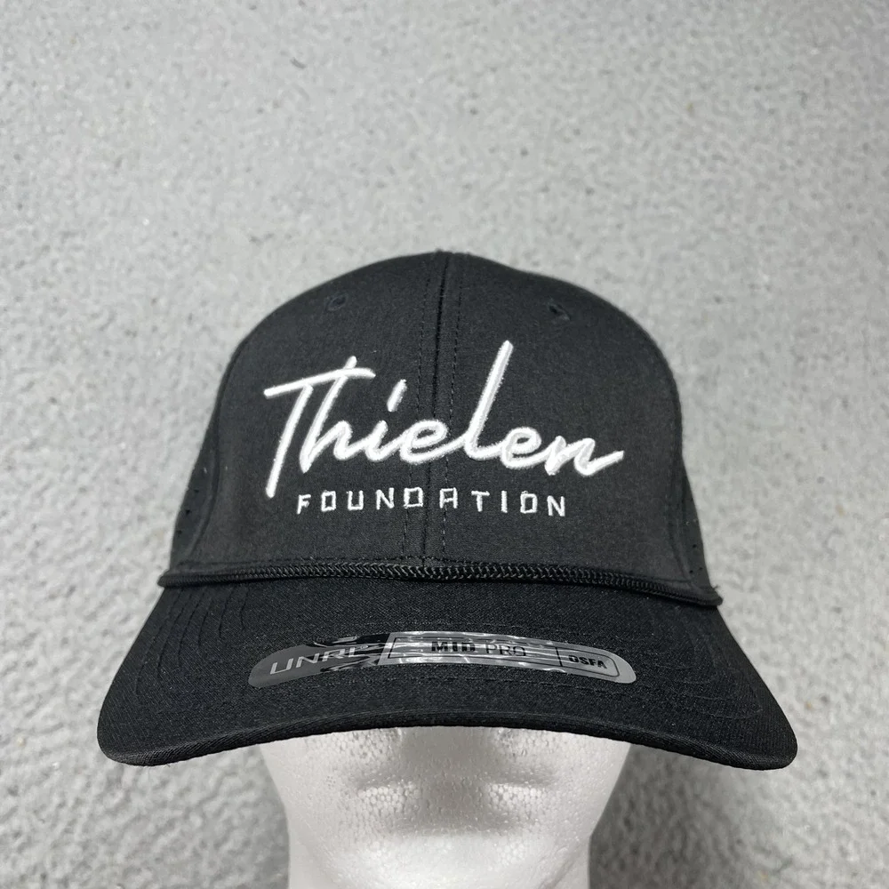 UNRL Thielen Foundation Hat‎ Cap Snap Back One Size Mens Black Mid Pro Rope Mesh